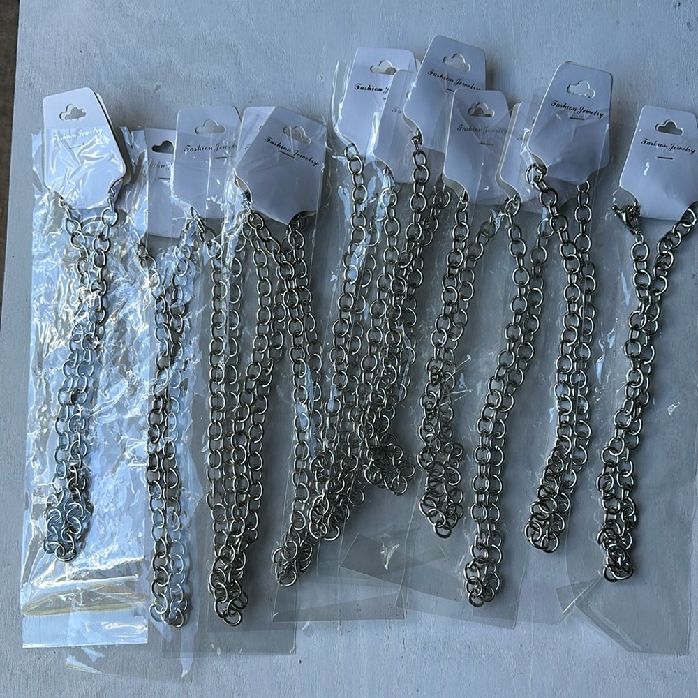 Silver chain necklaces 12pk